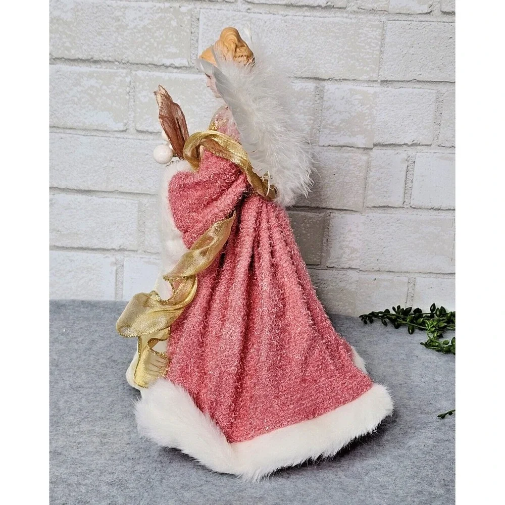 Victorian Pink Gold Angel Tree Topper Christmas Figure 12.5